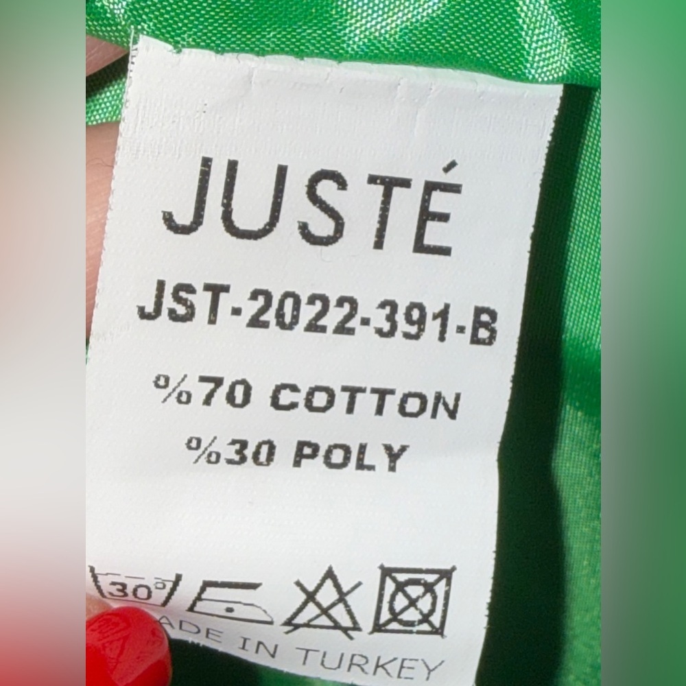 JUSTE Houndstooth Pattern Double-Breasted Green O… - image 5